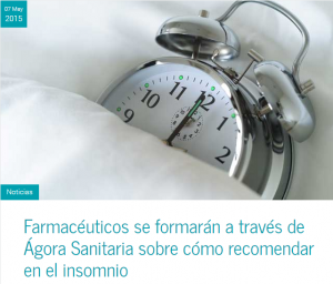 Farmaventas   Los farmacéuticos se formarán a través de Ágora Sanitaria sobre cómo recomendar en el insomnio para mejorar la vida de los pacientes
