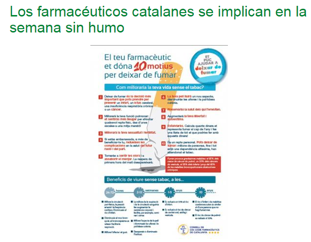 Los farmacéuticos catalanes se implican en la semana sin humo