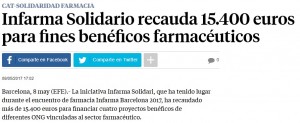 La Vanguardia informant sobre els resultats d'Infarma Solidari