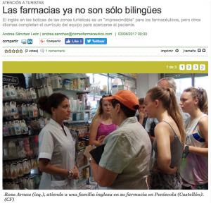 Correo Farmacéutico i l'atendió del turisme a les farmàcies 