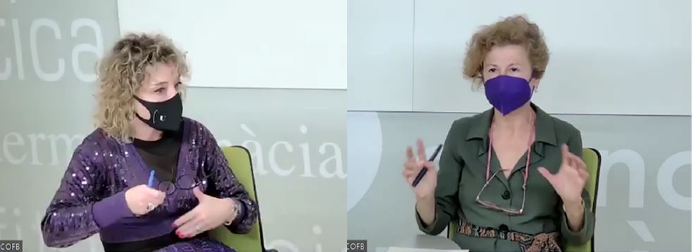 Anna Bonet, cap de la Unitat de Farmàcia de l'ICS a la Catalunya Central, i Lluïsa Juan, cap del laboratori clínic de l'hospital Sant Joan de Déu a Martorell. 