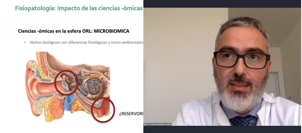 El Dr. F. Javier Hernández Calvín va abordar durant la seva intervenció l'administració de probiòtics en la infància en relació amb la patologia ORL.