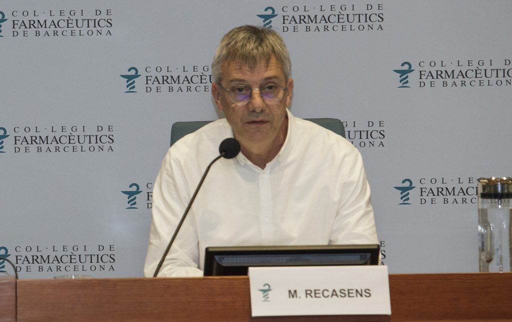 El tresorer del COFB, Miquel Recasens, en un moment de la presentació de la proposta de pressupostos per al 2024.